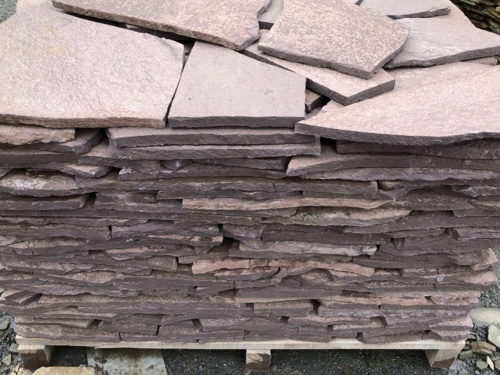 Плитняк лемезит бордовый для облицовки цоколя 20-25 мм  купить в Голицыно