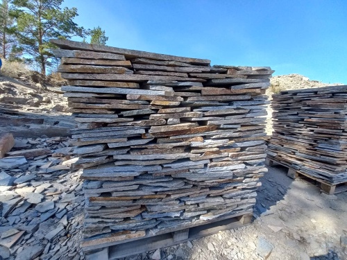 Плитняк златолит серебристый для фасада купить в Голицыно