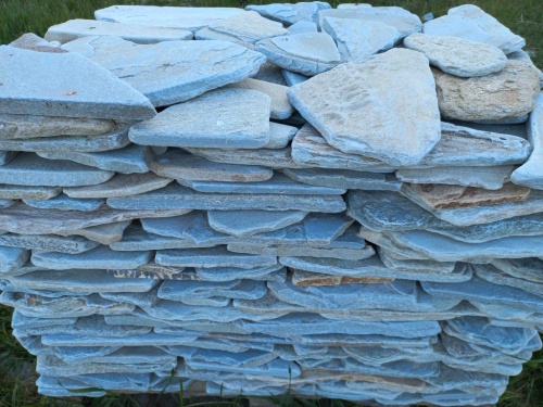 Плитняк златолит зелёный галтованный для цоколя купить в Голицыно